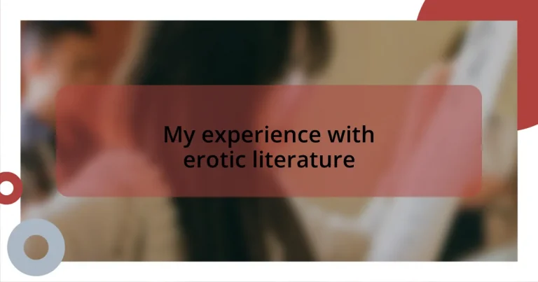 My experience with erotic literature