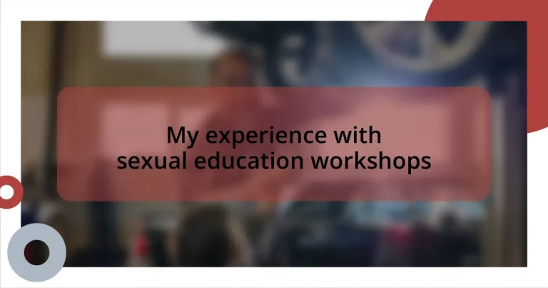 My experience with sexual education workshops