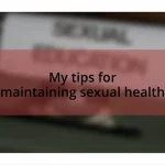 My tips for maintaining sexual health