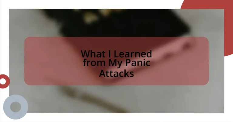 What I Learned from My Panic Attacks