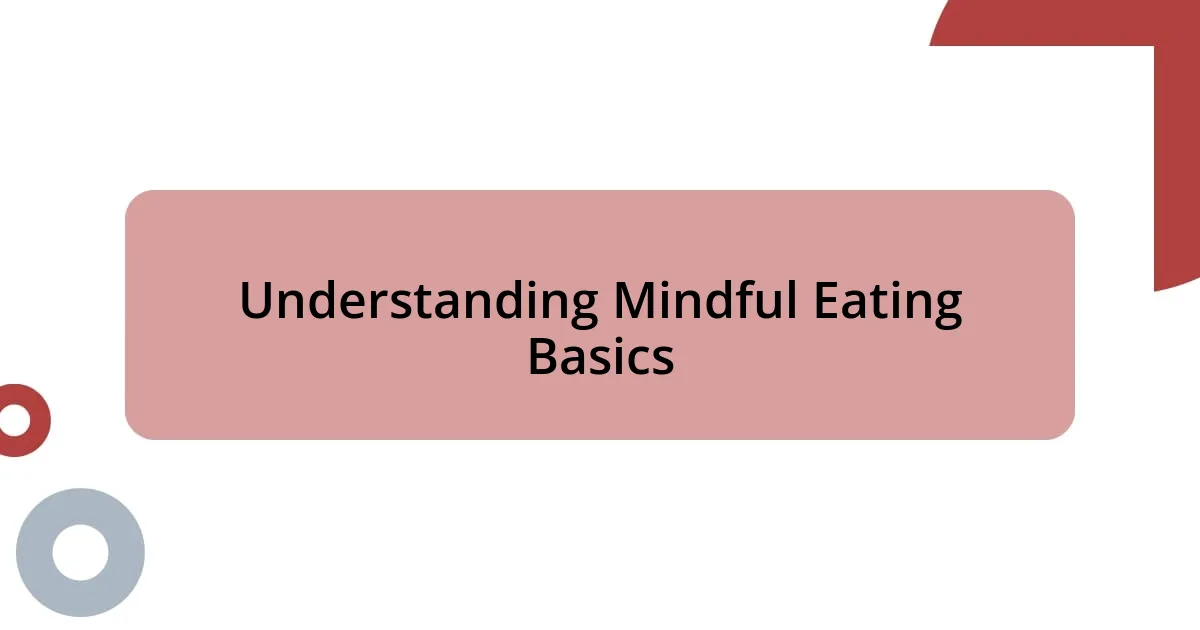 Understanding Mindful Eating Basics