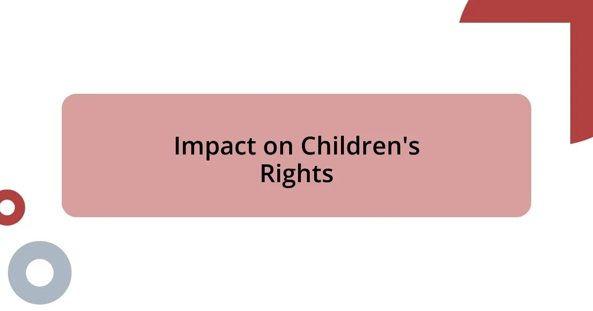 Impact on Children